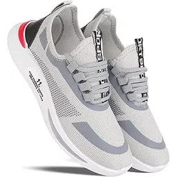 Stylish Casual Sneakers Sports Running Shoes for Men's-(Grey-BAZR-9431-P)
