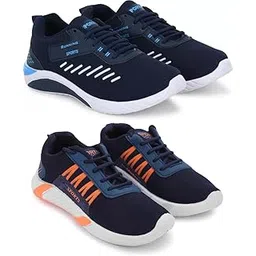 Stylish Dual Pack Sports Shoes for Men – Running Footwear Set Multi