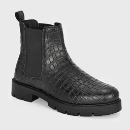 Stylish Textured Ankle Length Versatile Boots For Women