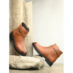 Stylish Textured Ankle Length Versatile Boots For Women