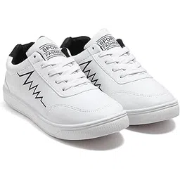 Stylish White Casual Sneaker Shoes for Men Attractive Sneakers Outdoor Shoes Casual Sneakers Black Outdoor Lightweight Lace-Up Shoes for Boys and Men
