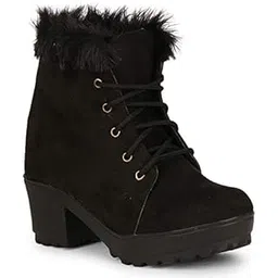 Suede Boots for Women (41 EU)(8 UK) (Black)