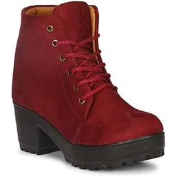 Suede Boots for Women and Girls (Cherry, 40, 821)