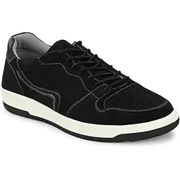 Suede Casual Sneakers for Men with Lace ups and TPR Sole (S2417654)