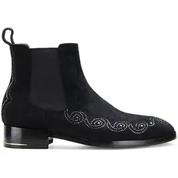 Suede Chelsea Boots for Men with Studded Detailing | Premium Leather Slip-On Ankle Boot for Casual & Formal Wear | Comfortable Elastic Side Panels & Durable Outsole