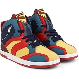 Superman High-Top Sneakers for Men | Original Superman Design | Iconic Superhero Style | Breathable Build | Footpharma ™ Footbed | Anti-Slip Grip | All-Day Durability