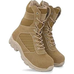 SWAT Tactical Airforce/Military/Army Boots for Men with Side Zip Suede Leather 9" (Inches) long boots with Trekking/HIking/Bike Rider