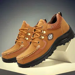 Synthetic Leather Lightweight Comfortable Trendy Walking Hiking Trekking Lace Up Boots For Men