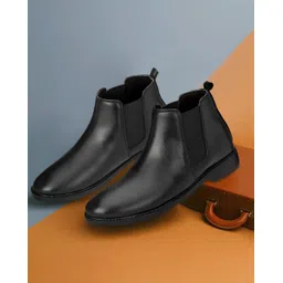 Synthetic Leather Lightweight Comfortable Trendy Walking Outdoor Slip On Chelsea Boots For Men