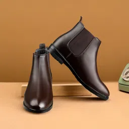 Synthetic Leather Lightweight Comfortable Trendy Walking Outdoor Slip On Chelsea Boots For Men