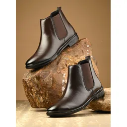 Synthetic Leather Lightweight Comfortable Trendy Walking Outdoor Slip On Chelsea Boots For Men