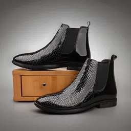 Synthetic Leather Lightweight Comfortable Trendy Walking Slip On Chelsea Boots Boots For Men