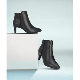Syth. Leather Ankle Boots For Women