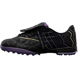 Tactix: Black Panther Edition Men and Boys Low Top Football Studs | Black & Purple Quilted Upper with EVA Midsole, Dual Rubber Grip Outsole & Lace-Up Closure