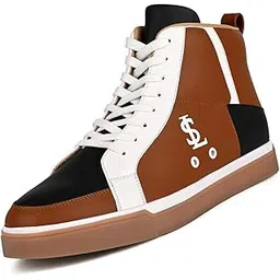 Tan and White Sneaker for Men | Comfortable Sneaker | LSP-SNK-AVI006-TNWH