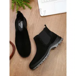 Teakwood Leathers Men Mid-Top Leather Chelsea Boots