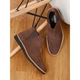 Teakwood Leathers Men Mid-Top Suede Chelsea Boots