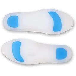 Tender Care Silicone Shoe Sole Inserts (Pair) Orthopedic Support for Walking Running and Fitness Foot Strain Relief Soft Comfortable Hypoallergenic Design For Men & Women (SMALL(4.5 - 5.5)), Blue