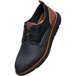 Textured Derby Sneakers for Men | Breathable Knit Upper, Cushioned EVA Sole | Lightweight Shoes for Everyday Comfort