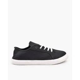 Textured Lace-Up Panelled Casual Shoes