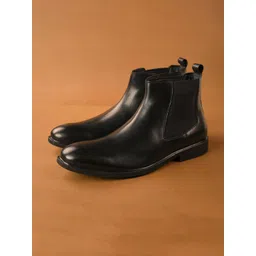 The Brown Hide Men's Mid-Top Chelsea Boots