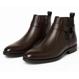 THE HARNESS - Men’s Stylish Vegan Leather with Side Zipper Boots For Men