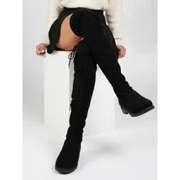 The JM Looks Icon Black Over-the-Knee Boots – Effortless Power Boots For Women