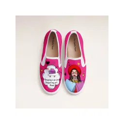 The Quirky Naari Shopaholic Slip-On Sneakers - Pink