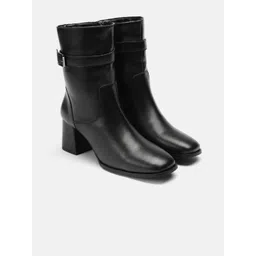 The Roadster Life Co. Women Block Heel Boots with Buckle Detail