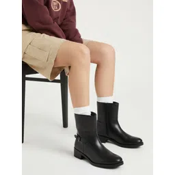 The Roadster Life Co. Women Buckle Detail Block Heel Boots