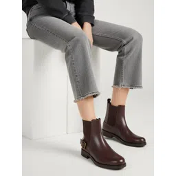 The Roadster Life Co. Women Buckle Detail Block Heel Chelsea Boots