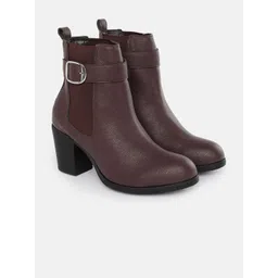 The Roadster Life Co. Women Buckle Detail Block Heel Chelsea Boots