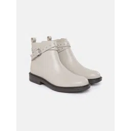 The Roadster Life Co. Women Mid-Top Regular Boots With Belt Detail