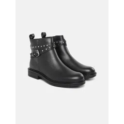 The Roadster Life Co. Women Mid-Top Regular Boots With Belt Detail
