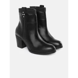 The Roadster Life Co. Women Textured Block Heel Boots