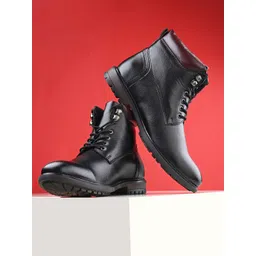 The Roadster Lifestyle Co. Men Black & Marron Mid Top Block Heel Regular Boots