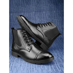 The Roadster Lifestyle Co. Men Black Lace-Up Regular Boots