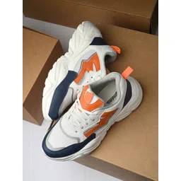 The Roadster Lifestyle Co. Men Blue Colourblocked Round Toe Lightweight Sneakers