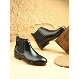 The Roadster Lifestyle Co Men Casual Slip-On Mid-Top Chelsea Boots