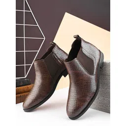 The Roadster Lifestyle Co. Men High Top Textured Chelsea Boots