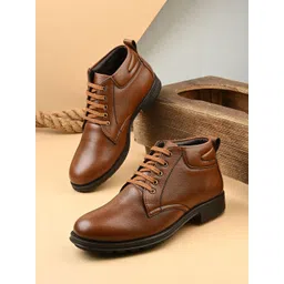 The Roadster Lifestyle Co Men Mid Top Lace Up Comfort Boots
