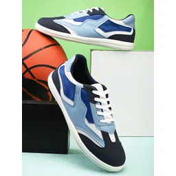 The Roadster Lifestyle Co. Men Navy Blue Colourblocked Round Toe Sneakers