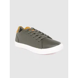 The Roadster Lifestyle Co Men Olive Green Solid Sneakers