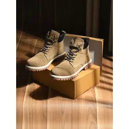 The Roadster Lifestyle Co Men Round Toe Lace-Ups Regular Boots