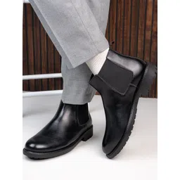 The Roadster Lifestyle Co Men Round Toe Slip-On Chelsea Boots