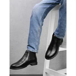 The Roadster Lifestyle Co Men Round Toe Slip-On Chelsea Boots