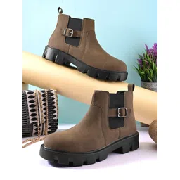 The Roadster Lifestyle Co Men Round Toe Slip-On Regular Boots