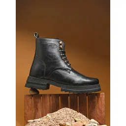 The Roadster Lifestyle Co Men Square Toe Lace-Ups Boots