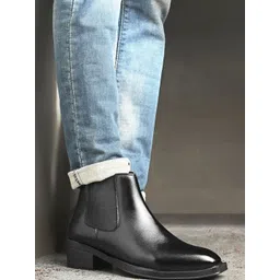 The Roadster Lifestyle Co Men Square Toe Slip-On Chelsea Boots