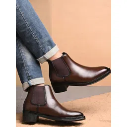 The Roadster Lifestyle Co Men Square Toe Slip-On Chelsea Boots